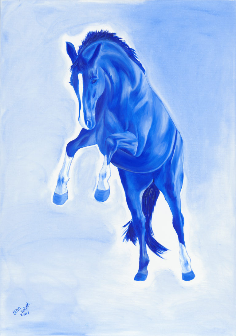 Trakehner surrealistisch, Pferde in Farbe